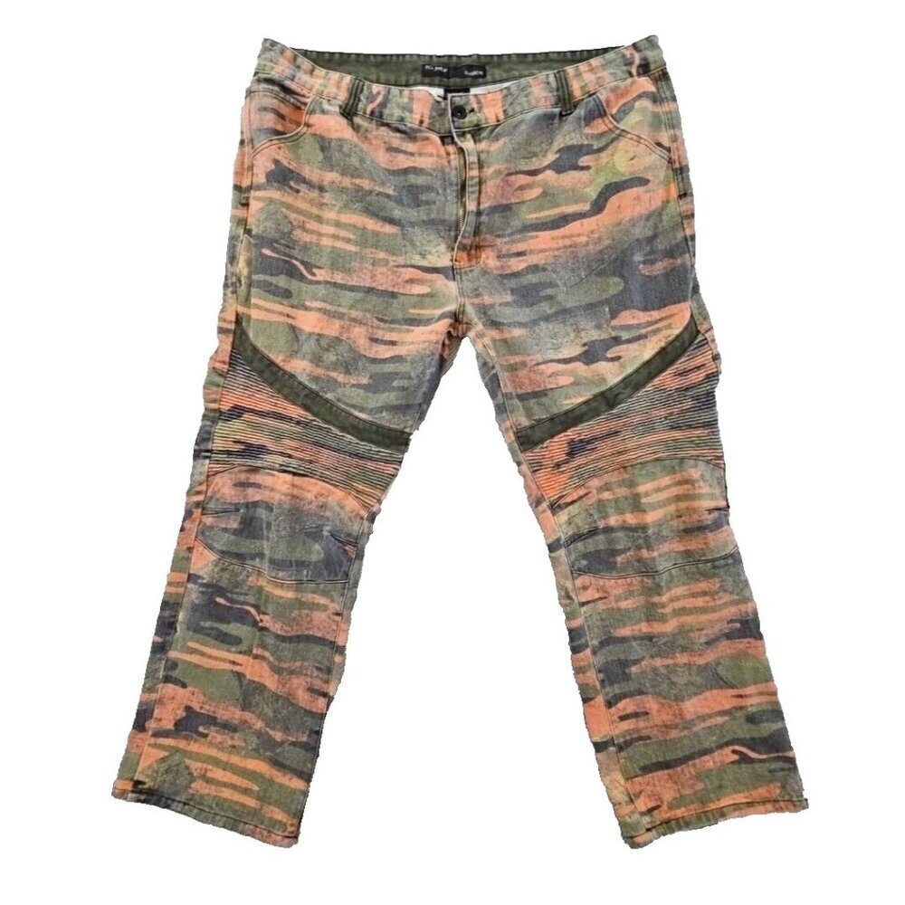 Rocawear Jeans Men's 42x32‎ Y2K Baggy Loose Green Orange Camo  Denim Classic Fit